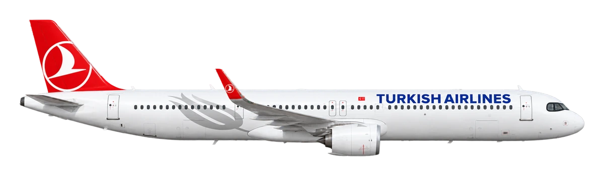 Airbus A321neo in Turkish Airlines livery, side profile