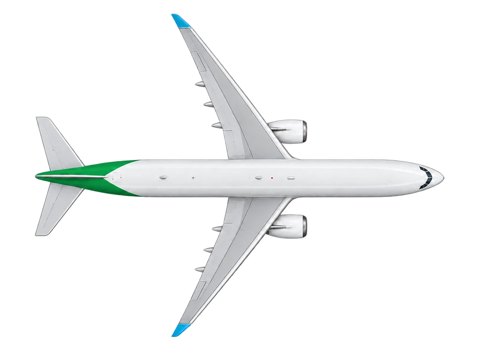 Airbus A330-200 in LEVEL livery, top view