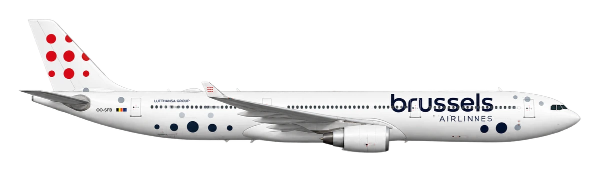Airbus A330-300 in Brussels Airlines livery, side profile