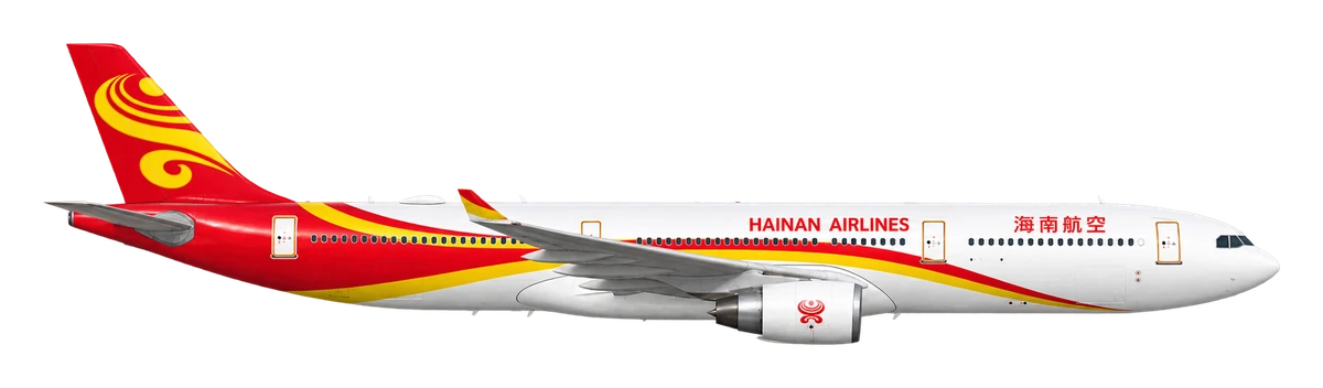 Airbus A330-300 in Hainan Airlines livery, side profile