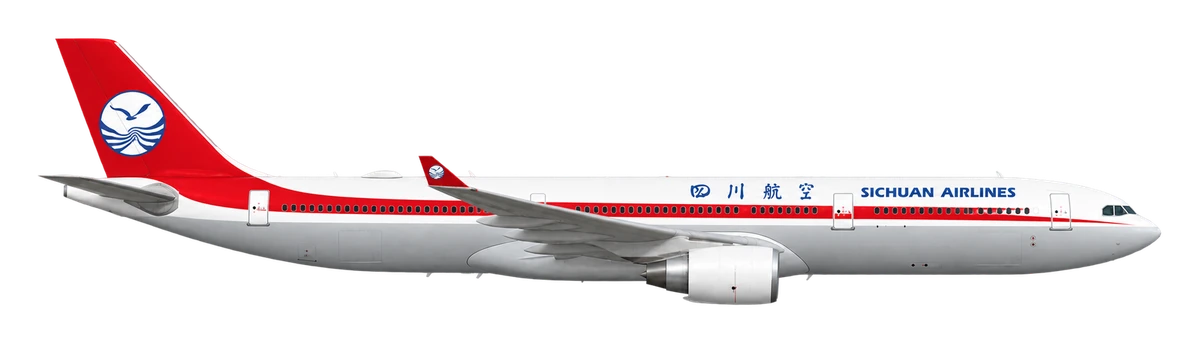 Airbus A330-300 in Sichuan Airlines livery, side profile