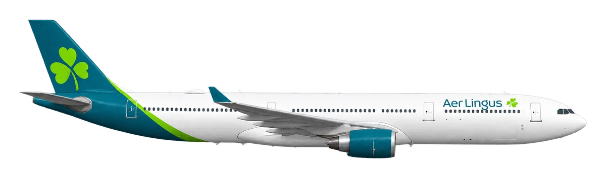 Airbus A330-300 in Aer Lingus livery, side profile