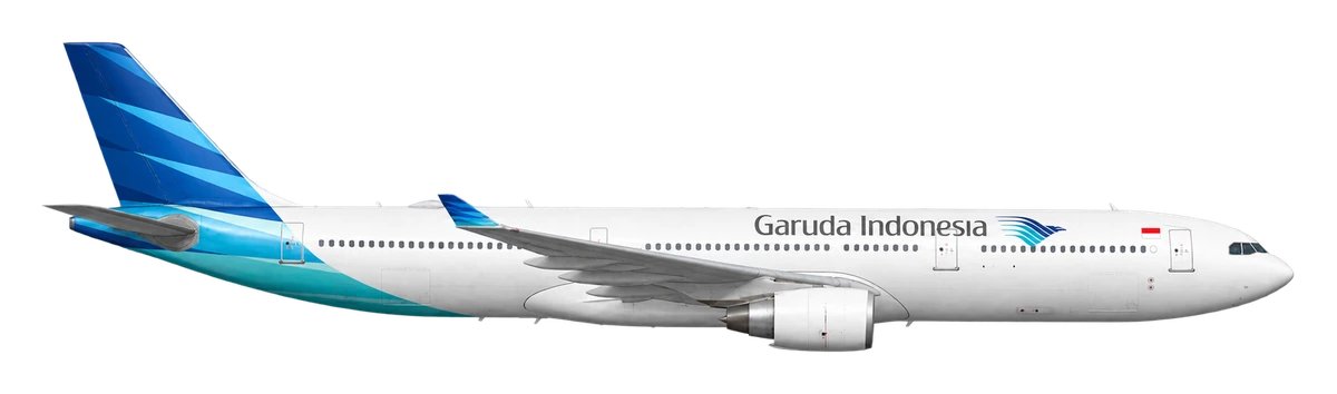 Airbus A330-300 in Garuda Indonesia livery, side profile