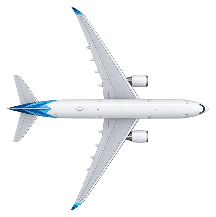 Airbus A330-300 in Garuda Indonesia livery, top view