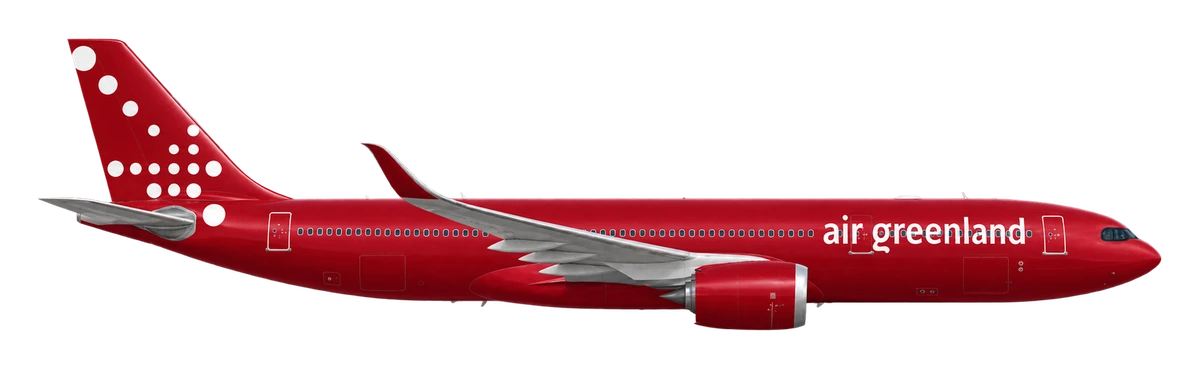 Airbus A330-800neo in Air Greenland livery, side profile
