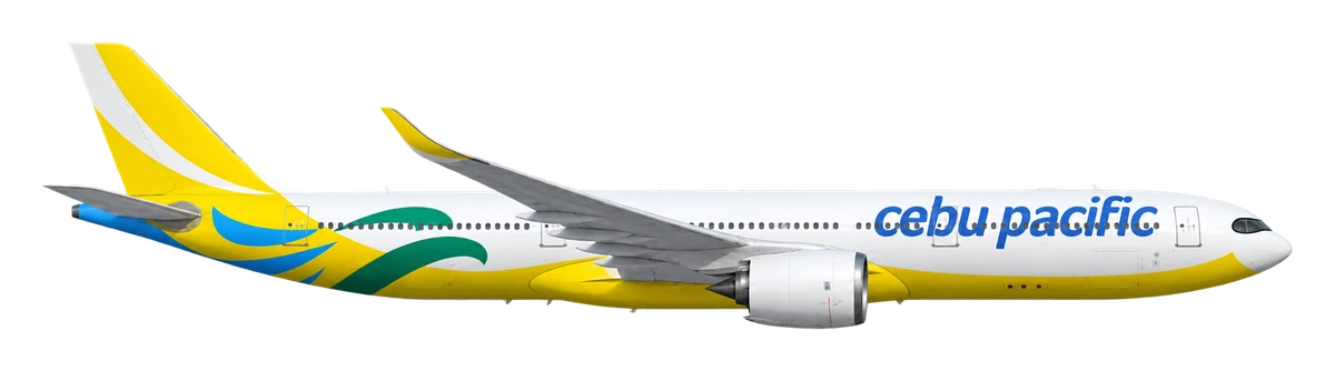 Airbus A330-900neo in Cebu Pacific livery, side profile