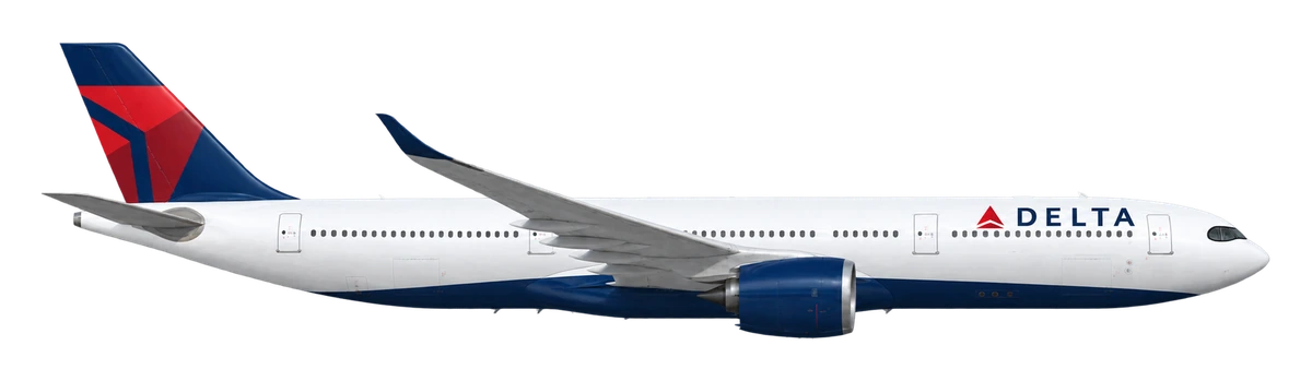 Airbus A330-900neo in Delta Air Lines livery, side profile