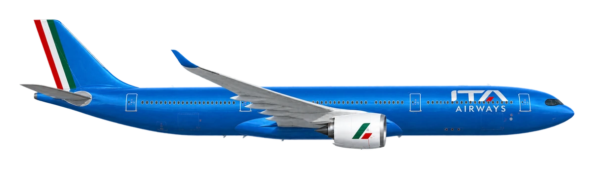 Airbus A330-900neo in ITA Airways livery, side profile