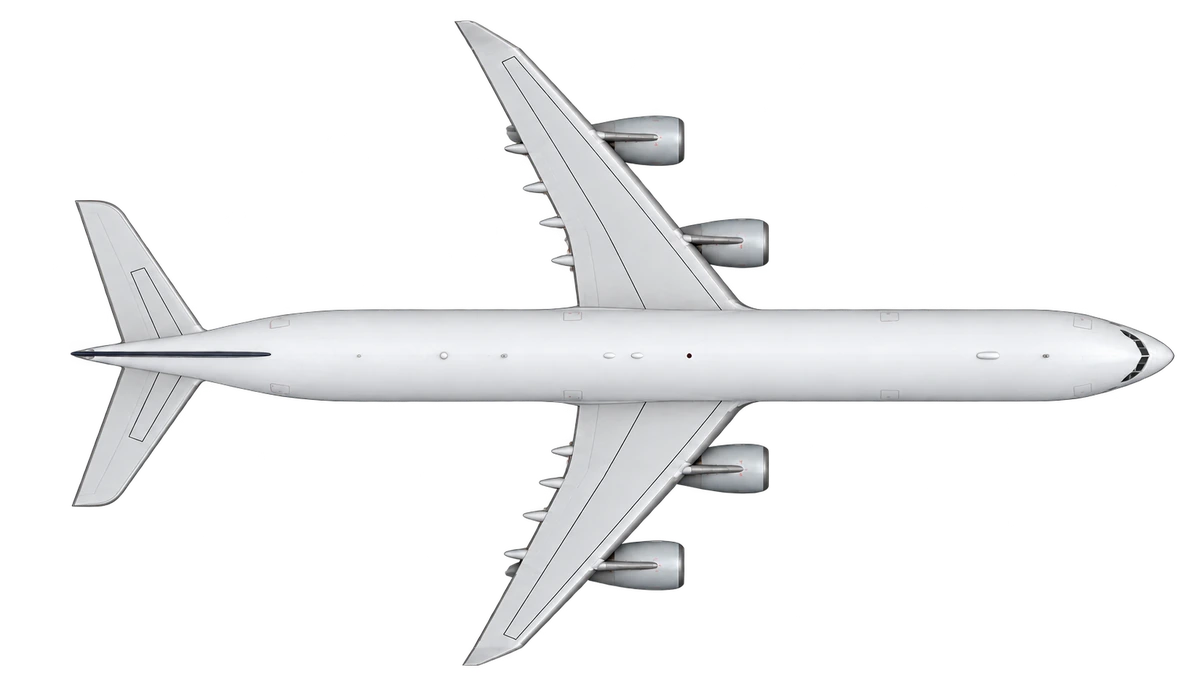 Airbus A340-300 in Lufthansa livery, top view