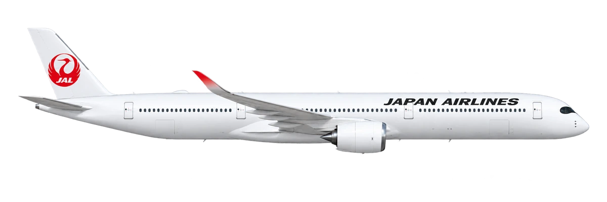 Airbus A350-1000 in Japan Airlines livery, side profile