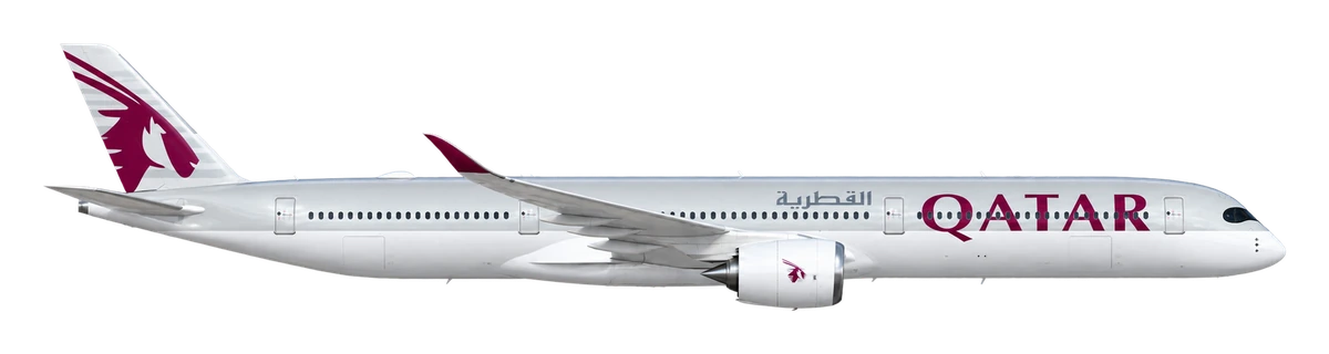 Airbus A350-1000 in Qatar Airways livery, side profile