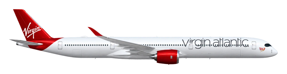 Airbus A350-1000 in Virgin Atlantic livery, side profile