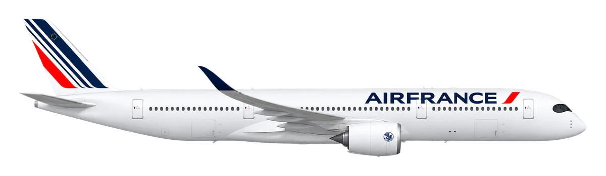 Airbus A350-900 in Air France livery, side profile
