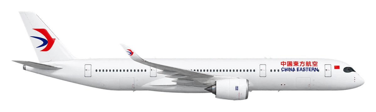 Airbus A350-900 in China Eastern Airlines livery, side profile
