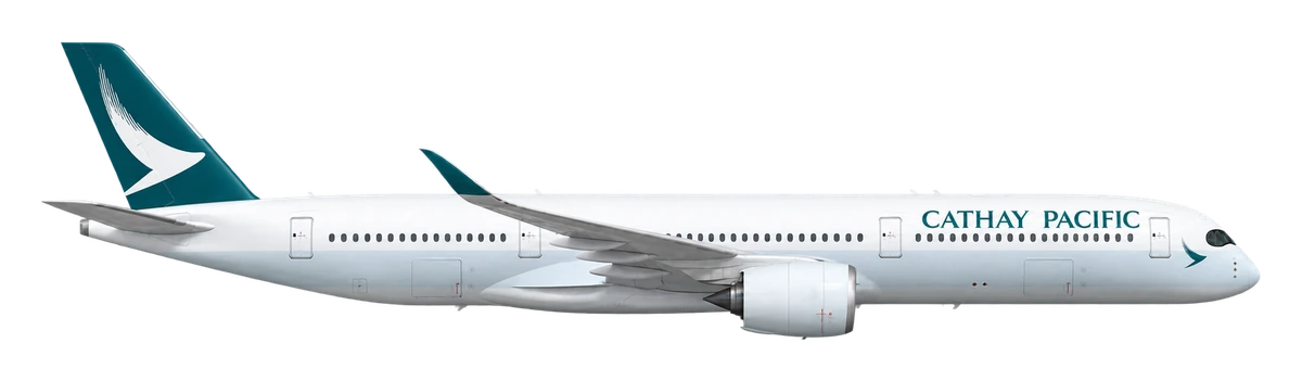 Airbus A350-900 in Cathay Pacific livery, side profile