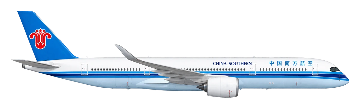 Airbus A350-900 in China Southern Airlines livery, side profile