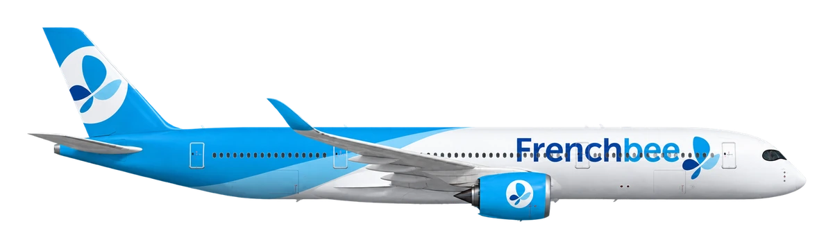 Airbus A350-900 in French Bee livery, side profile