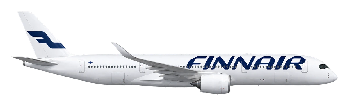 Airbus A350-900 in Finnair livery, side profile