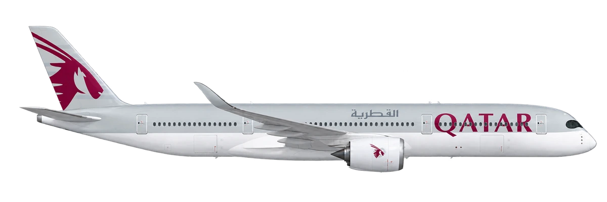 Airbus A350-900 in Qatar Airways livery, side profile