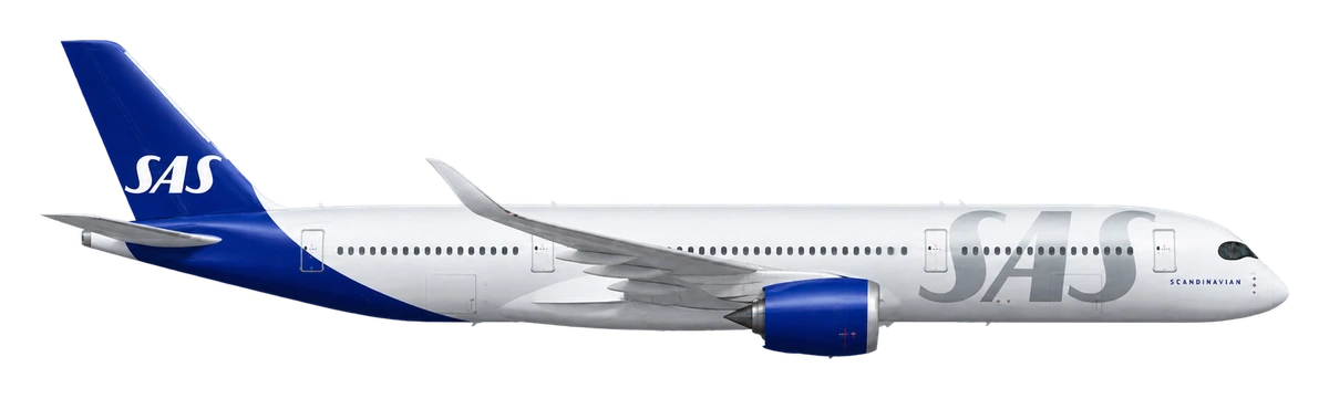 Airbus A350-900 in SAS Scandinavian Airlines livery, side profile