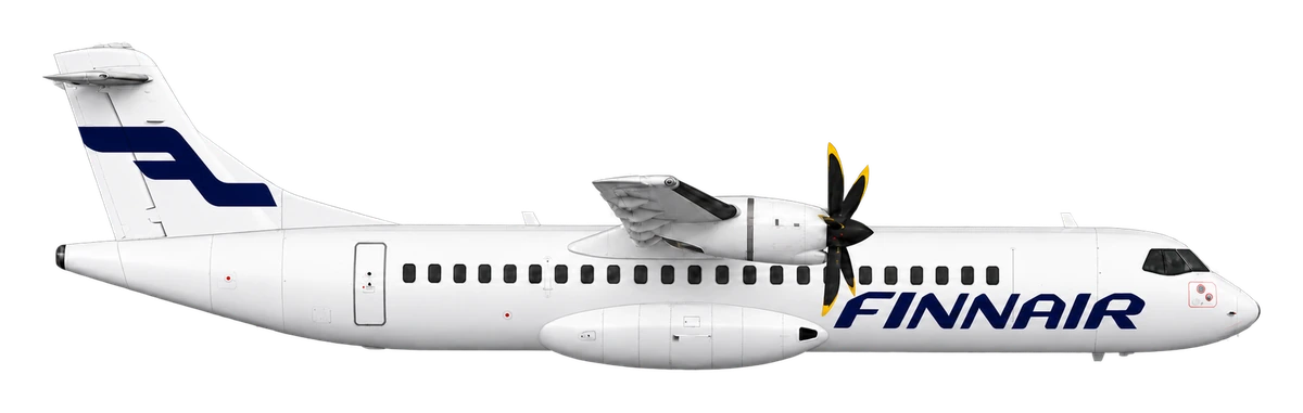ATR 72-500 in Finnair livery, side profile
