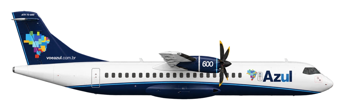 ATR 72-600 in Azul livery, side profile