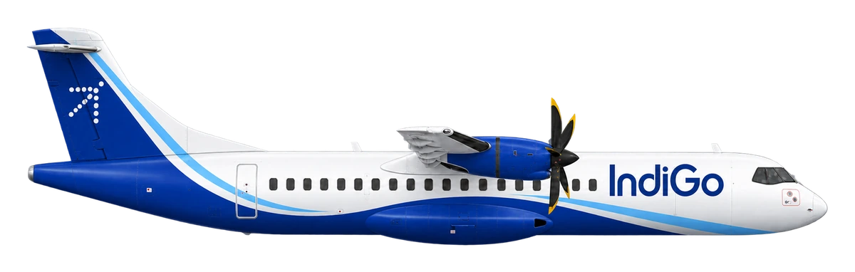 ATR 72-600 in IndiGo livery, side profile