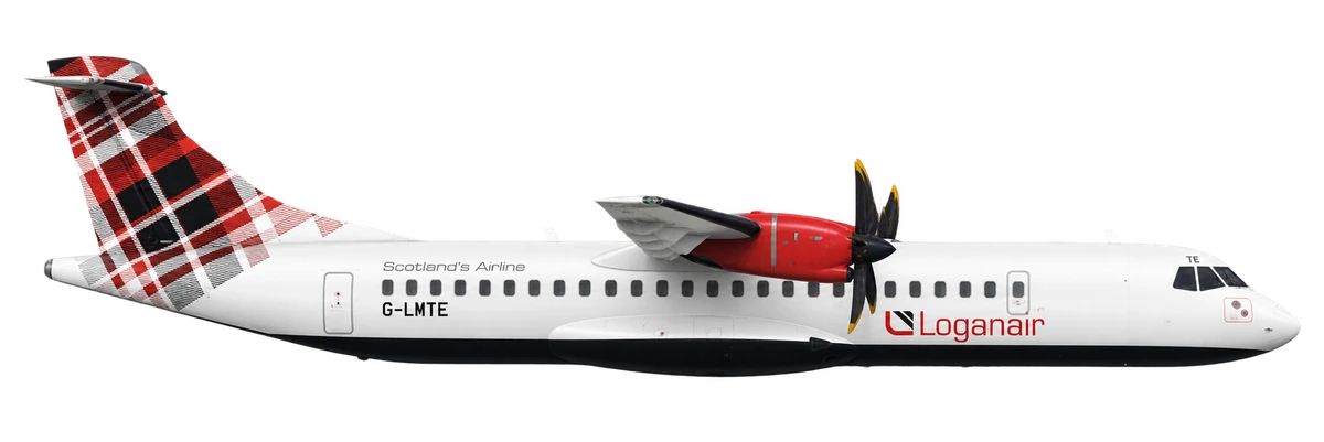 ATR 72-600 in Loganair livery, side profile