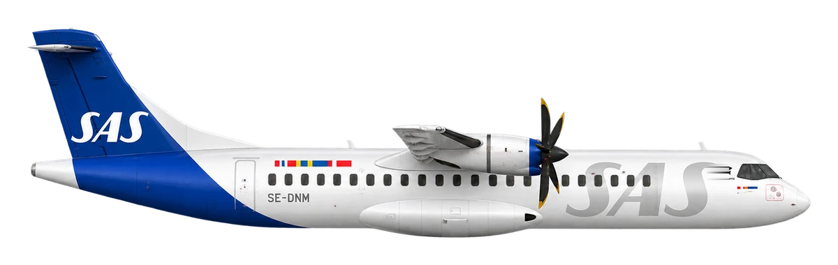 ATR 72-600 in SAS Scandinavian Airlines livery, side profile