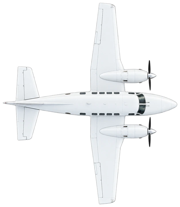 Beechcraft Queen Air 65, top view