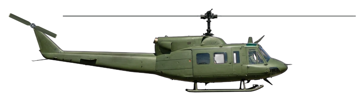 Bell 212 Twin Huey, side profile
