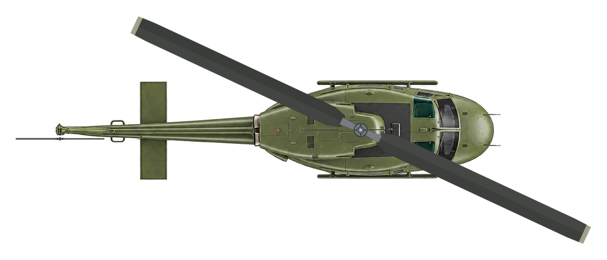 Bell 212 Twin Huey, top view