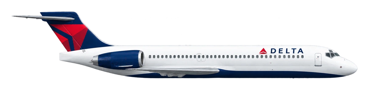 Boeing 717-200 in Delta Air Lines livery, side profile