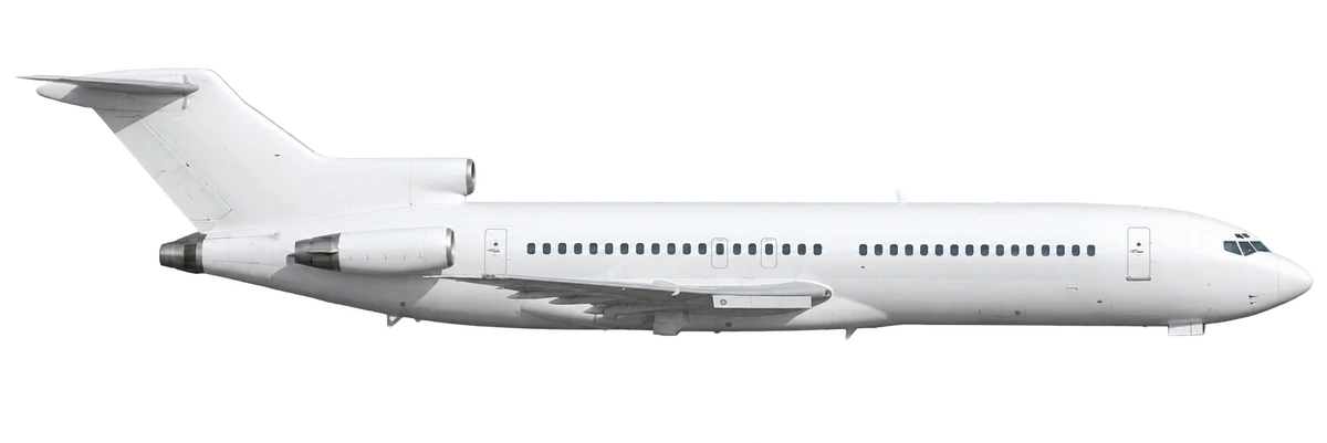 Boeing 727-200 in Korean Air livery, side profile