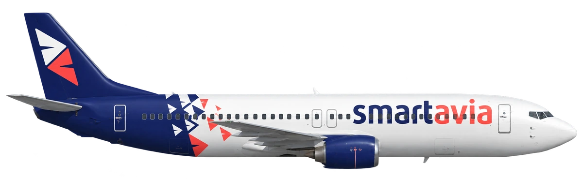 Boeing 737-400 in Aurora Airlines livery, side profile