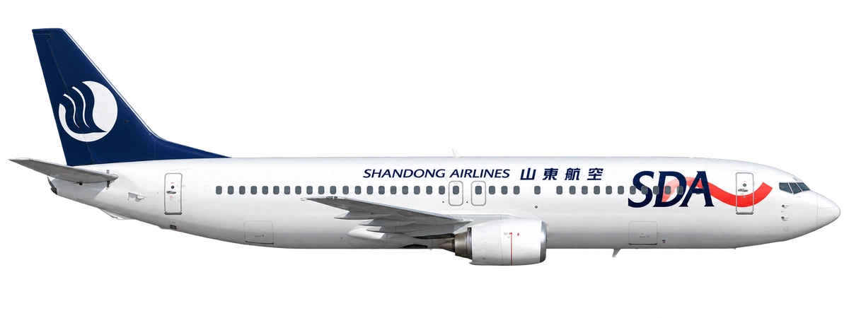 Boeing 737-400 in Shandong Airlines livery, side profile