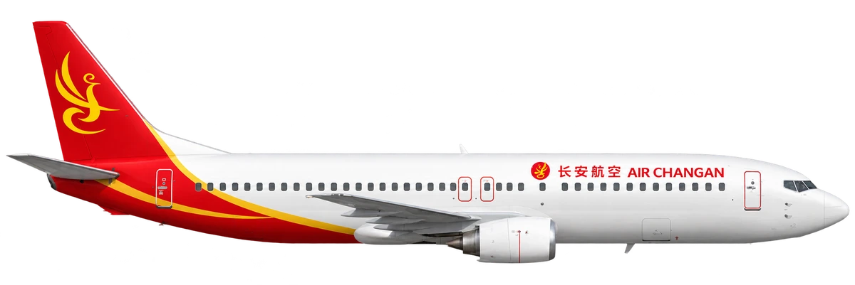 Boeing 737-400 in Chang'an Airlines livery, side profile