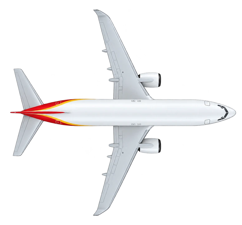 Boeing 737-400 in Chang'an Airlines livery, top view