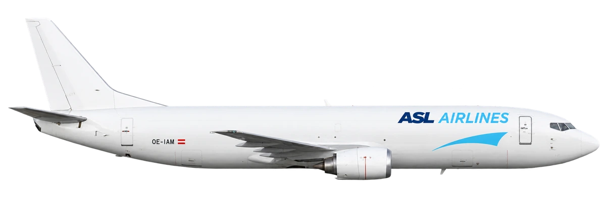 Boeing 737-400 in ASL Airlines Belgium livery, side profile