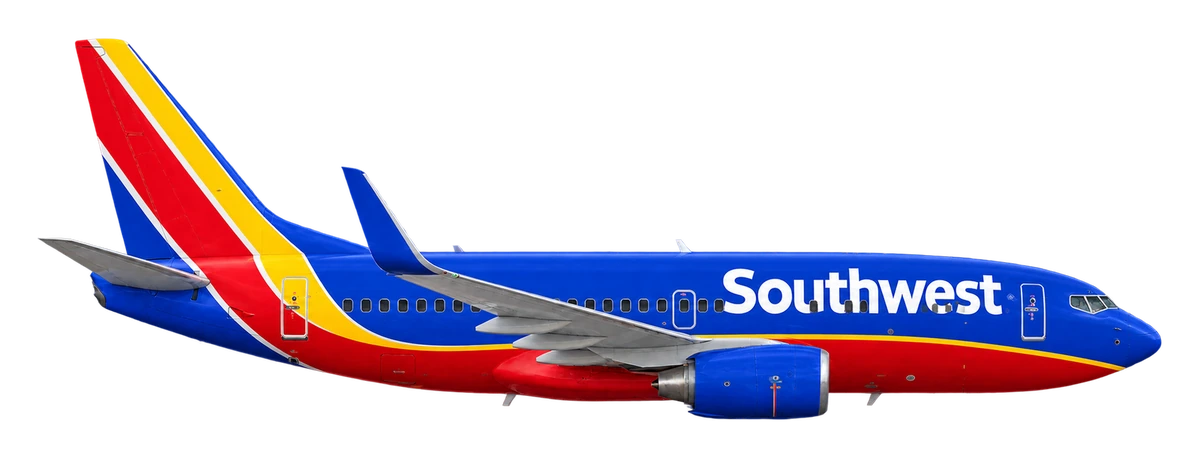 Boeing 737-700 in Southwest Airlines livery, side profile