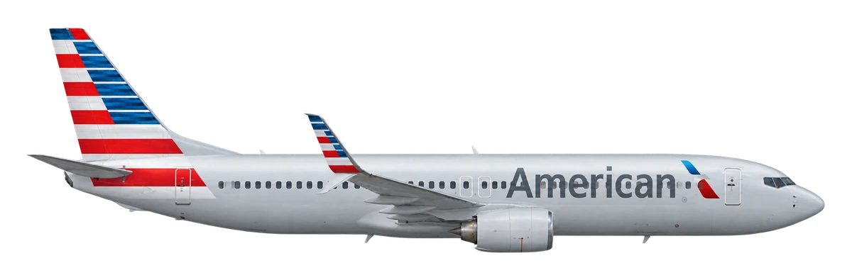 Boeing 737-800 in American Airlines livery, side profile
