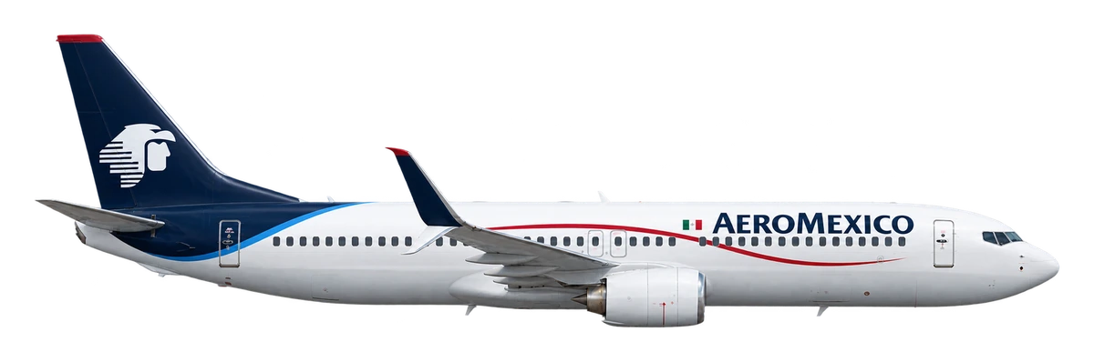 Boeing 737-800 in Aeromexico livery, side profile