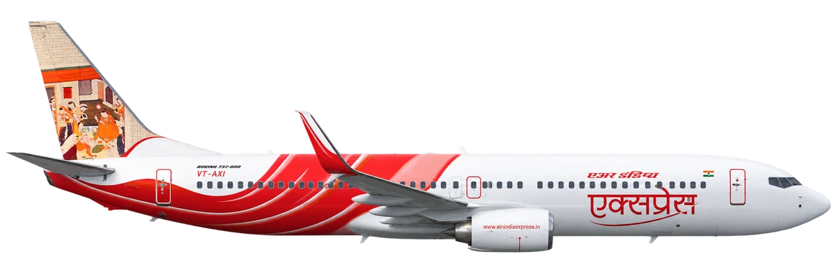 Boeing 737-800 in Air India Express livery, side profile