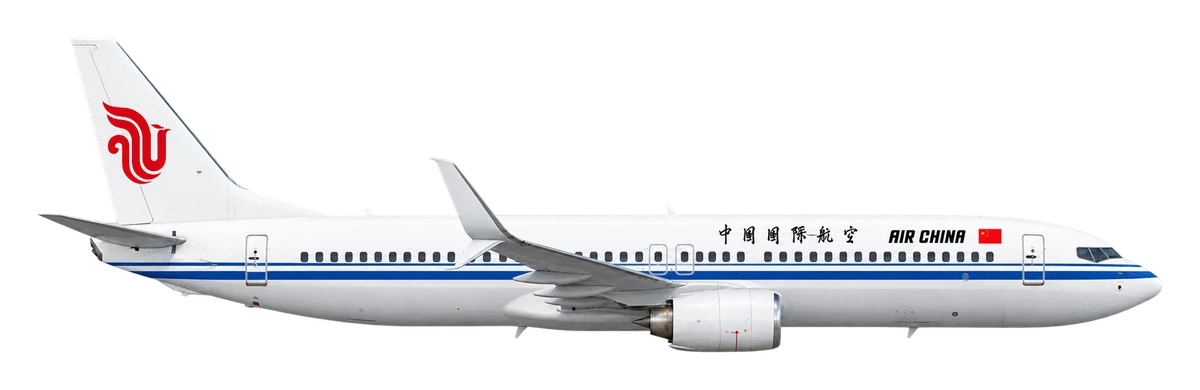 Boeing 737-800 in Air China livery, side profile