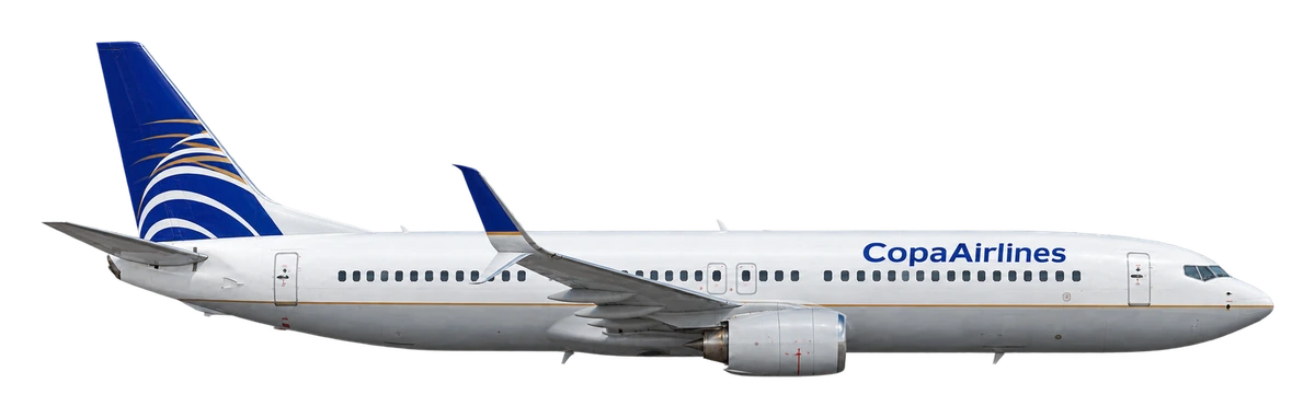 Boeing 737-800 in Copa Airlines livery, side profile