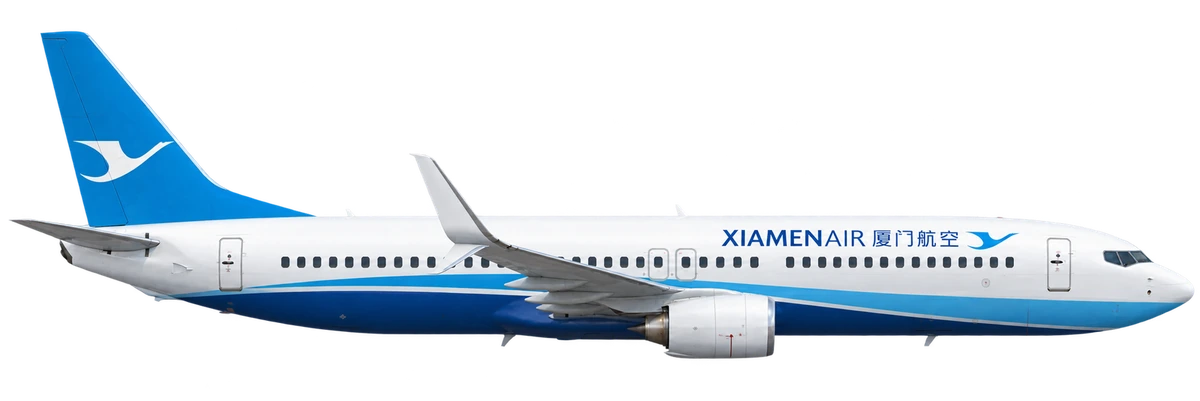 Boeing 737-800 in XiamenAir livery, side profile