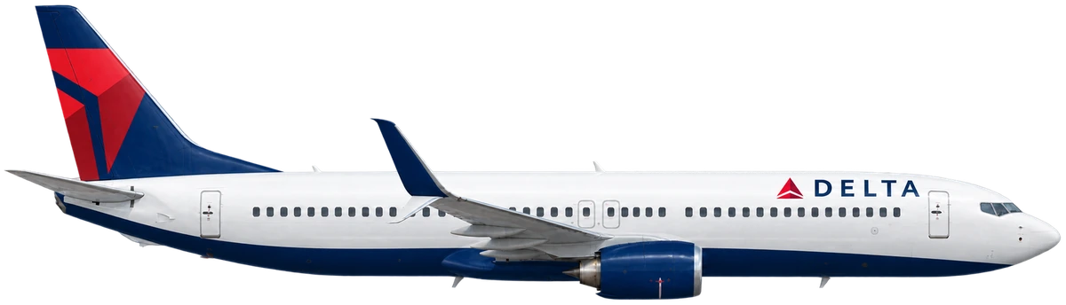 Boeing 737-800 in Delta Air Lines livery, side profile