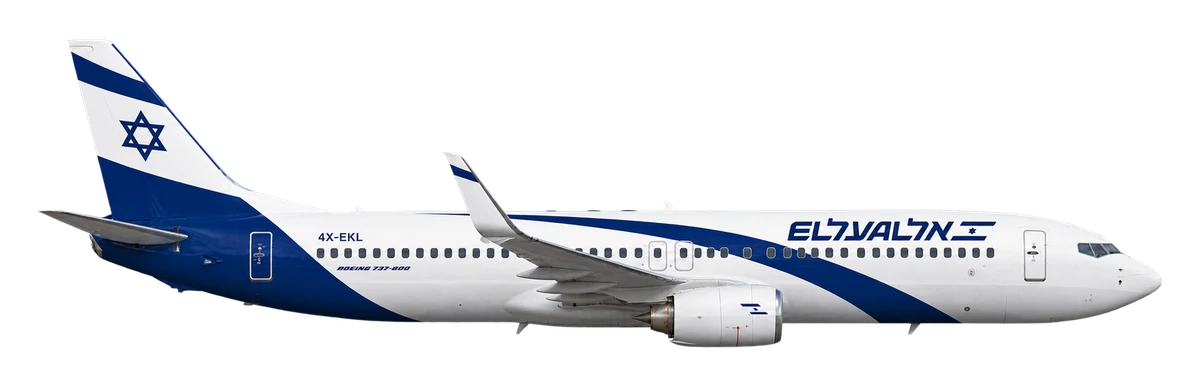 Boeing 737-800 in El Al livery, side profile