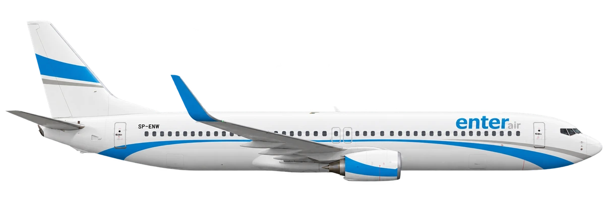 Boeing 737-800 in Enter Air livery, side profile