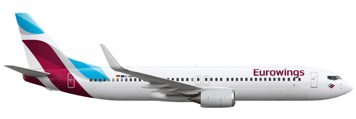 Boeing 737-800 in Eurowings livery, side profile